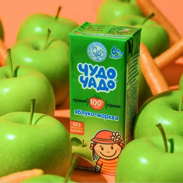 ЧУДО-ЧАДО Сок яблоко- морковь прямого отжима 200мл 